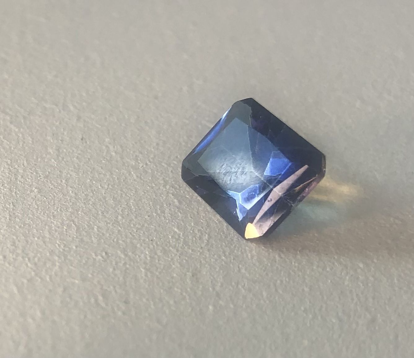 Beautiful Blue-Violet Sapphire Gemstone, Square Cut, Natural Gemstone