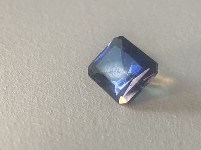 Beautiful Blue-Violet Sapphire Gemstone, Square Cut, Natural Gemstone