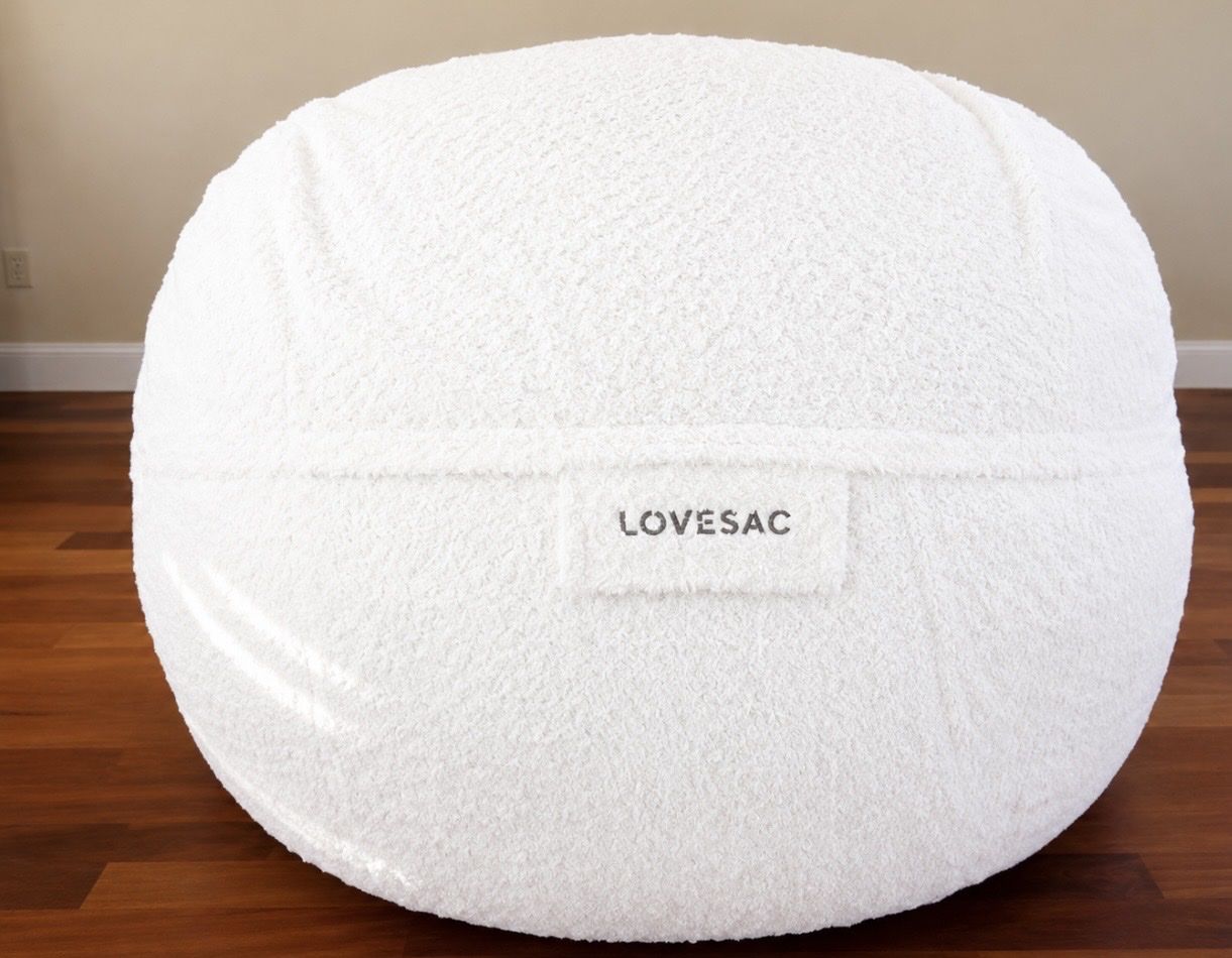 Lovesac SuperSac – Rare White Owl Fur Cover – Like New