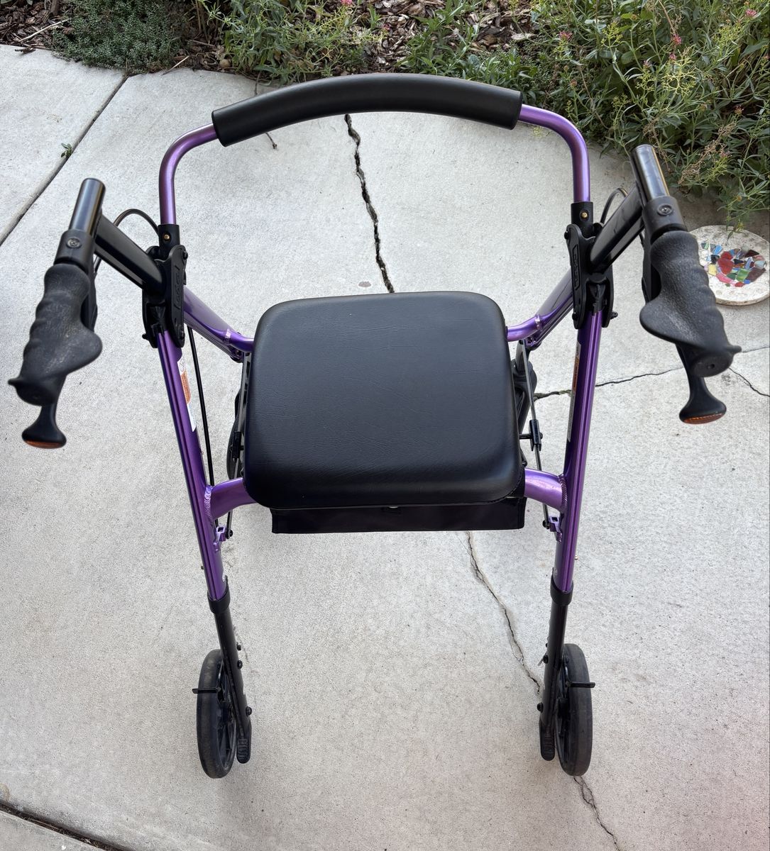 NOVA Purple Rolling Walker Rollator with Padded Seat and Hand Brakes