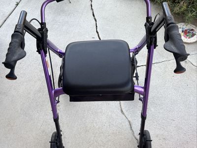NOVA Purple Rolling Walker Rollator with Padded Seat and Hand Brakes