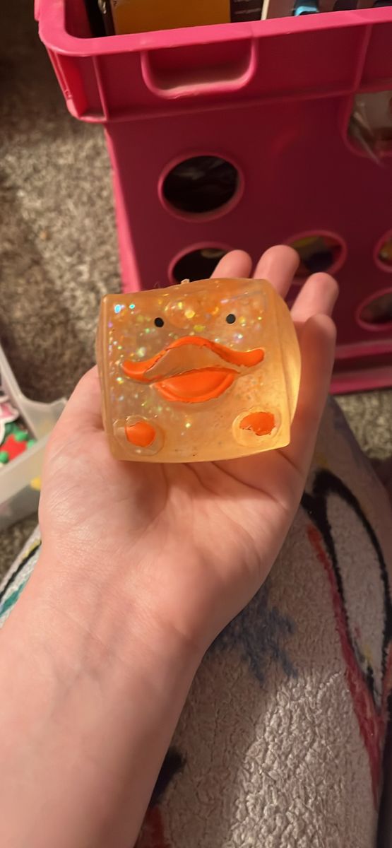 Glitter Duck Cube Squishy Toy Novelty Stress Relief