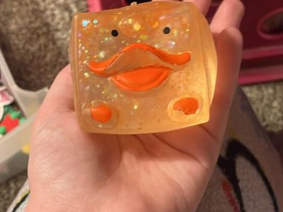 Glitter Duck Cube Squishy Toy Novelty Stress Relief