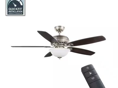 Southwind II 52 in. Indoor LED Brushed Nickel Ceiling Fan with Light Kit, Reversible Blades and Remote Control