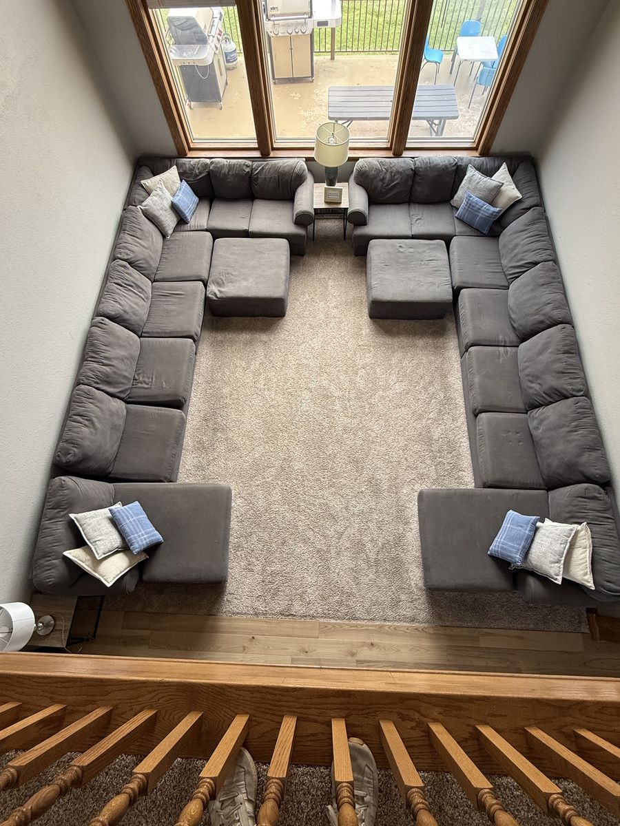 Huge double sectional seating for 25+