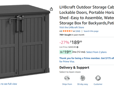 LHBcraft 37 Cu. Ft. Outdoor Storage Cabinet with Lockable Doors - Black