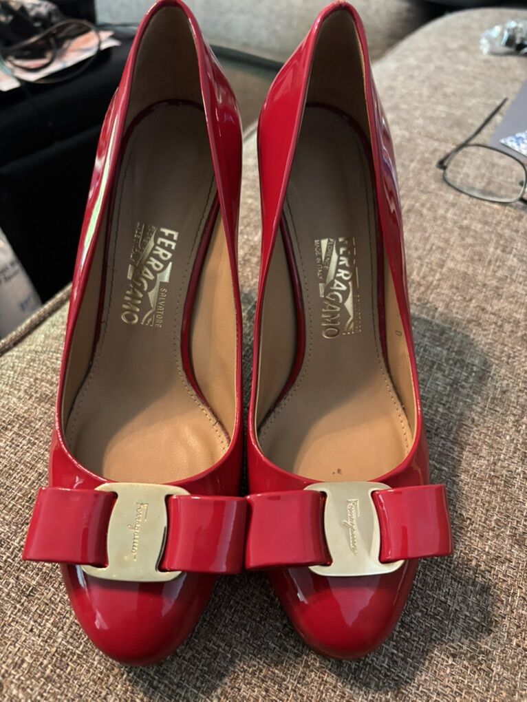Womens Salvatore Ferragamo Red High Heel Shoes