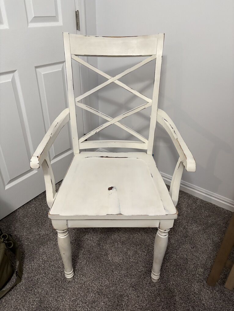 2 Wood Distressed Chairs