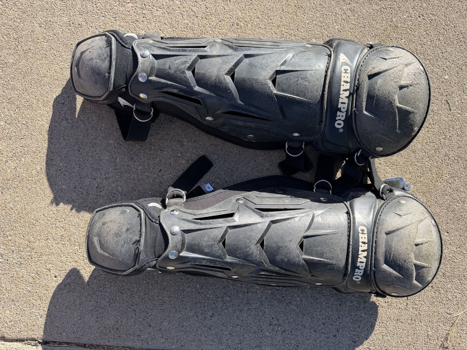 CHAMPRO Youth Catcher's Leg Guards - Black, Durable Baseball/Softball Shin Protectors