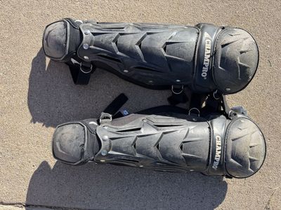 CHAMPRO Youth Catcher's Leg Guards - Black, Durable Baseball/Softball Shin Protectors