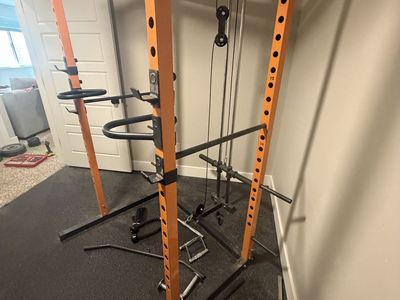 Fitness Gear Power Rack with Lat Pulldown System - Home Gym Squat Rack