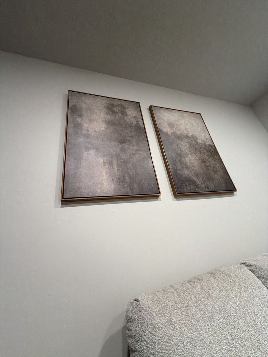 Modern Abstract Framed Wall Art Canvas Set - Pair of 2