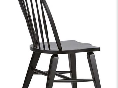 BOWERY HILL Traditional Wood Back Dining Arm Chair, Black, 40.75" H, New in Box