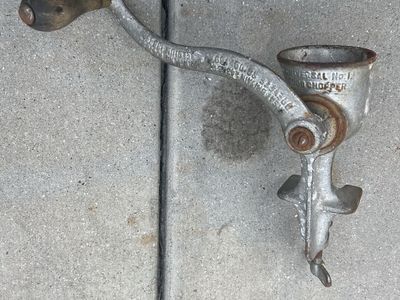 Universal #1 antique handheld meat grinder