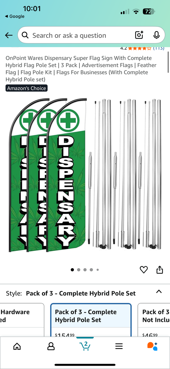 OnPoint Wares Dispensary Super Flag Sign With Hardware — New