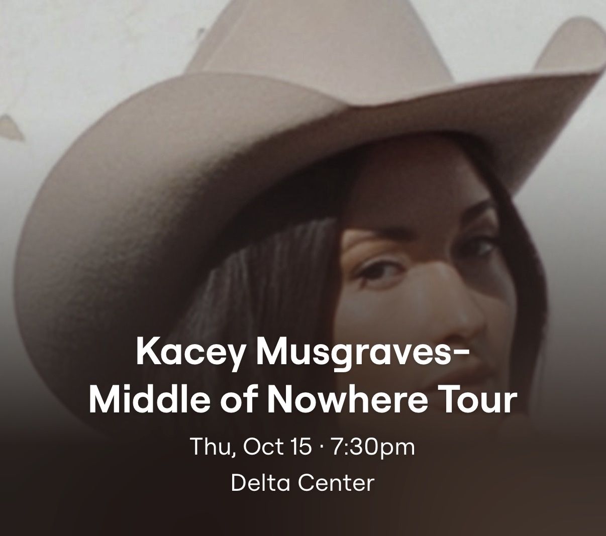3 Kacey Musgraves Tickets - Delta Center - Thu, Oct 15 - Sec 107, Row 3