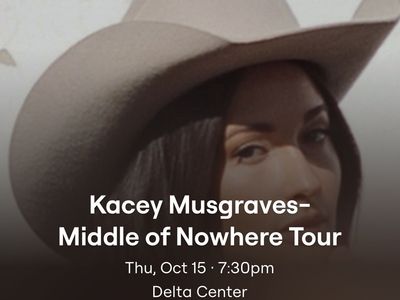 3 Kacey Musgraves Tickets - Delta Center - Thu, Oct 15 - Sec 107, Row 3