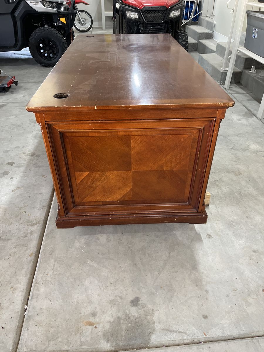 Desk with two matching file cabinets