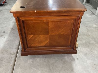 Desk with two matching file cabinets