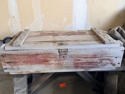 Vintage Wooden Storage Chest / Trunk /Ammo Box