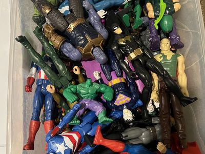 large bin or super heros, $4 each