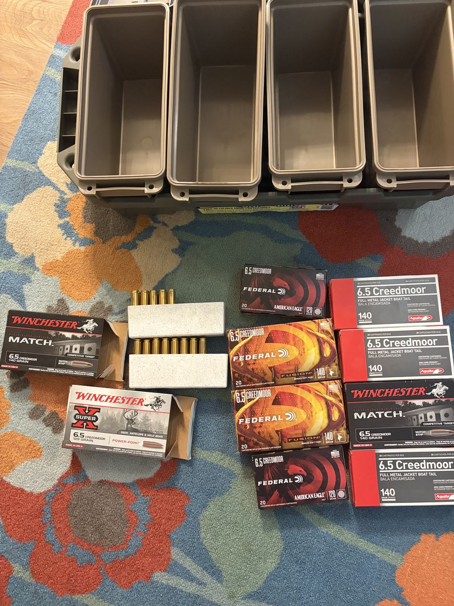 6.5 creedmoor ammo and dry boxes