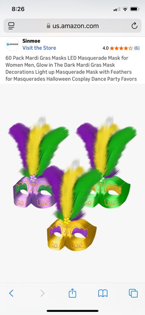 10 Glow In The Dark, Mardi Gras, Cosplay, Masks