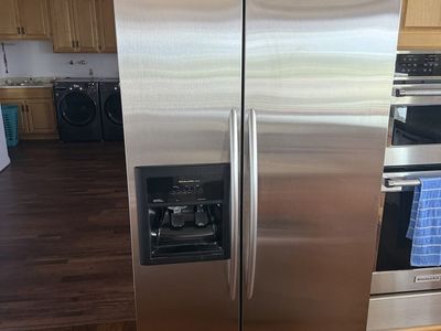 KitchenAid Stainless Steel Side-by-Side Refrigerator with Water Dispenser and ice maker plus 4 brand new water filters.