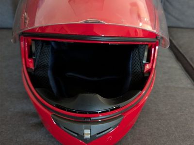 FreedConn Full-Face Motorcycle Helmet with Integrated Bluetooth - Red, Size M