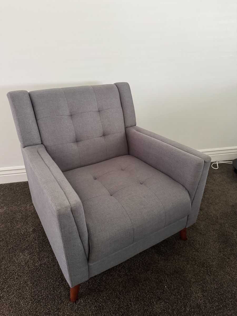 Grey arm chair