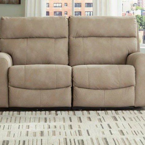 Ashley Furniture Next-Gen DuraPella Power Loveseat with Recliner and USB Port - Sand, 74" Width