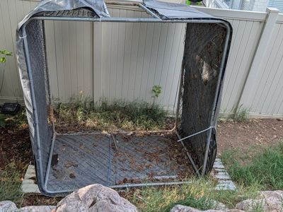 Used 6x6 Outdoor Chain Link Dog Kennel with Cover - Small Pet Enclosure