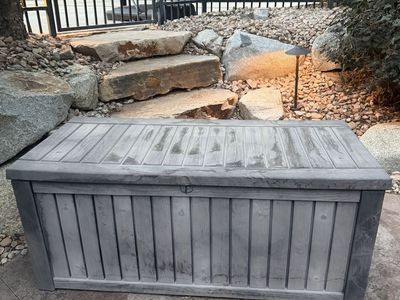 FREE - Outdoor Storage Box - Brown Sun Faded for Patio, Garden, Garage Storage