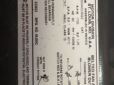 1/2 HP 115 V AC Motor