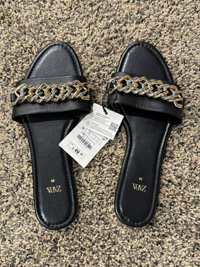Brand New Zara Slide Sandals - Size 5.5 Women's