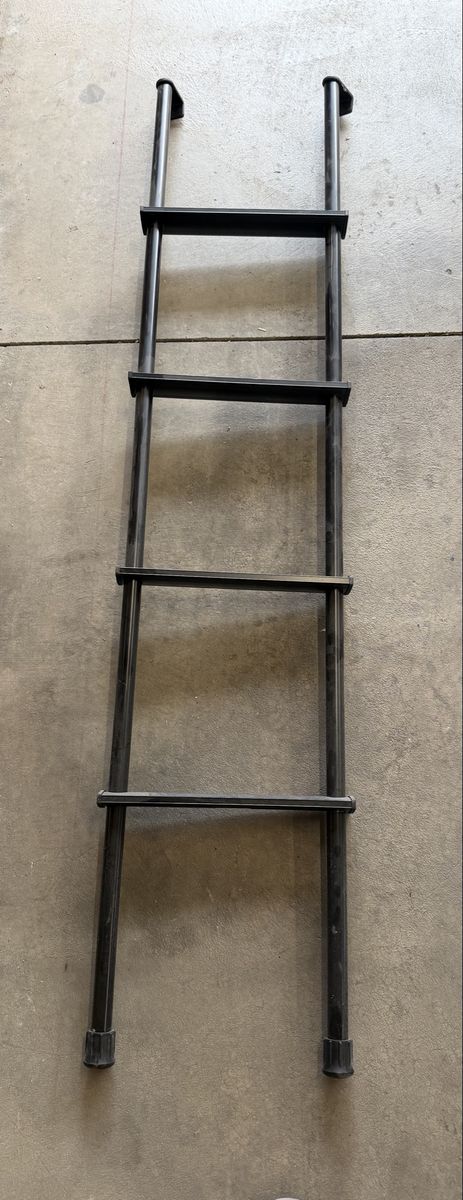 Black Metal Ladder - Versatile 4-Step Design for RVs, Bunk Beds, or Lofts