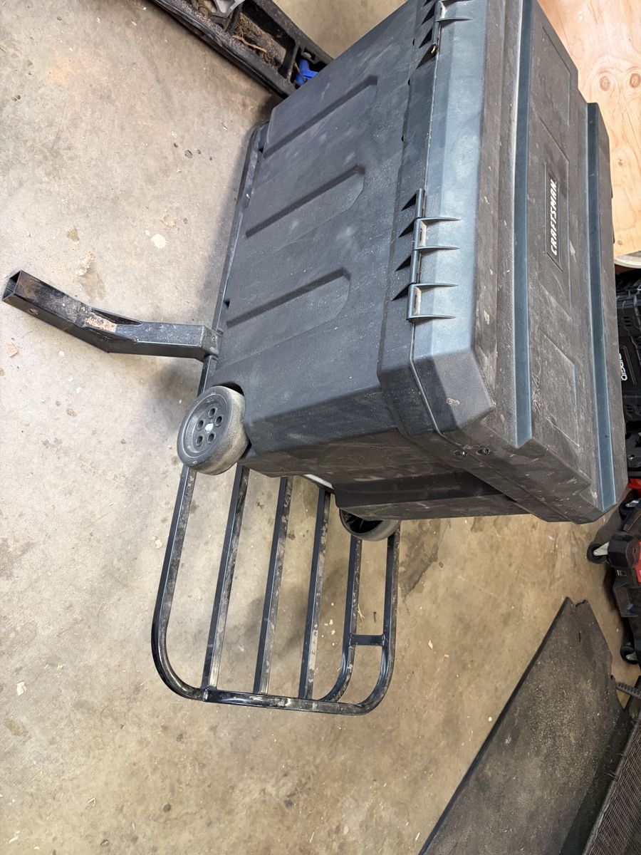 Hitch mounted cargo carrier.