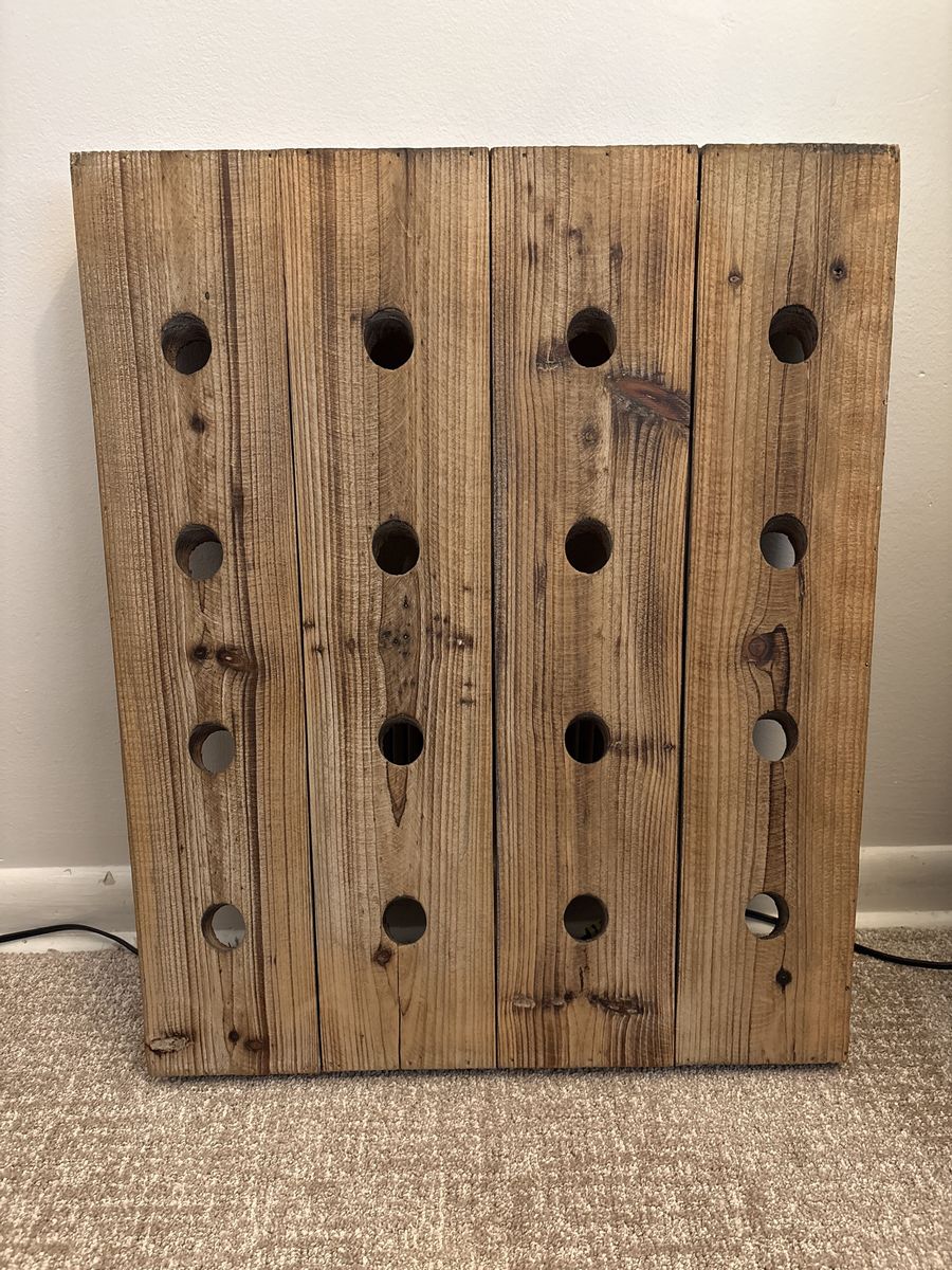 Rustic wood wall wine rack