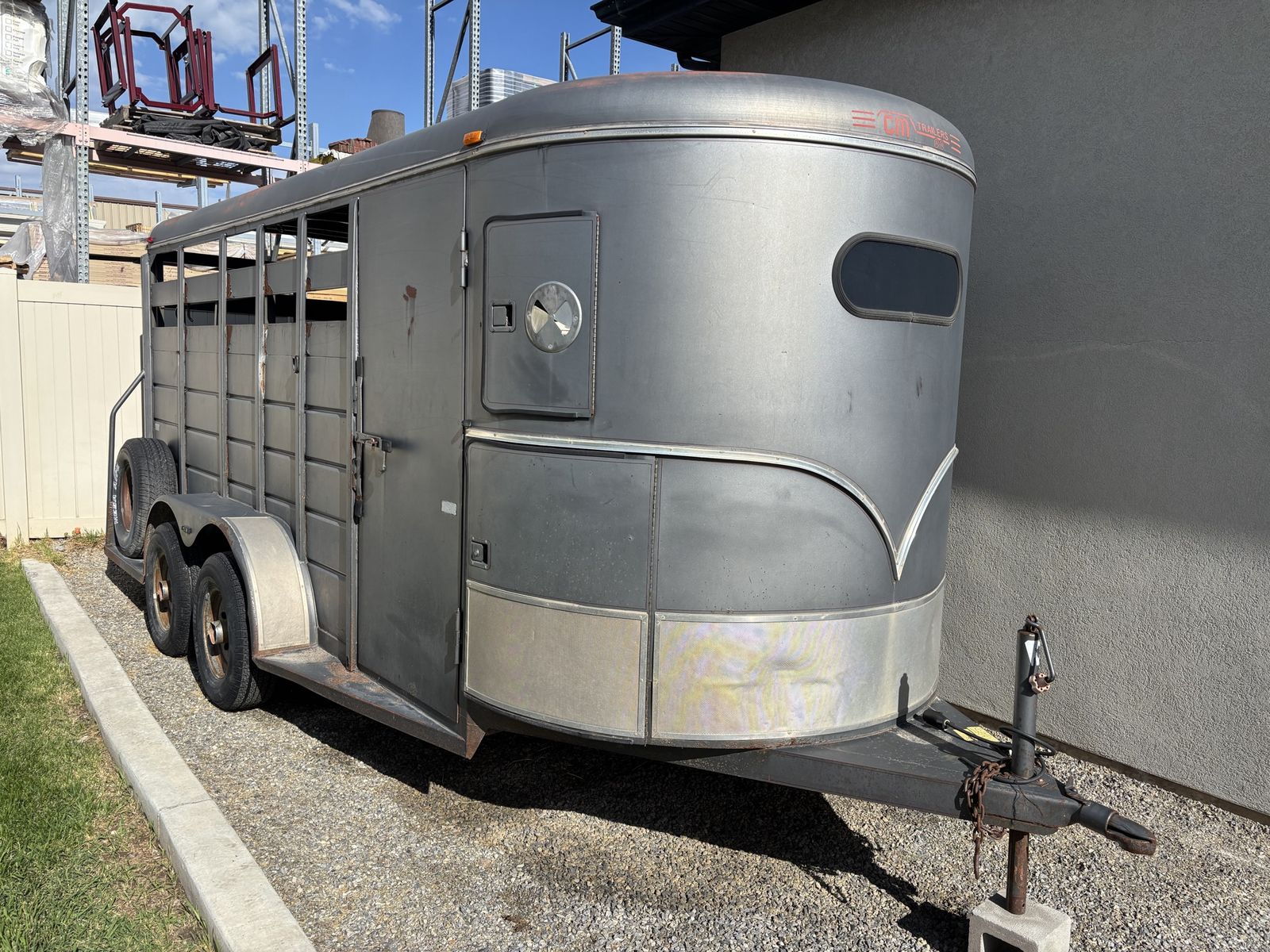 Livestock Trailer - Used, Gray, Bumper Pull
