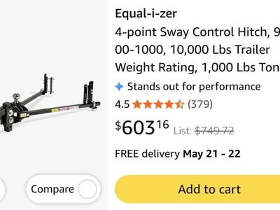 Equal-i-zer 90-00-1000 4-Point Sway Control Hitch - 10k Lb Trailer / 1k Lb Tongue Weight