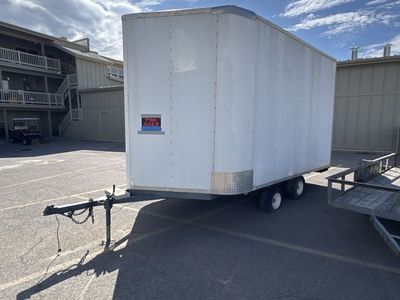 Enclosed Cargo Trailer White Double Axle