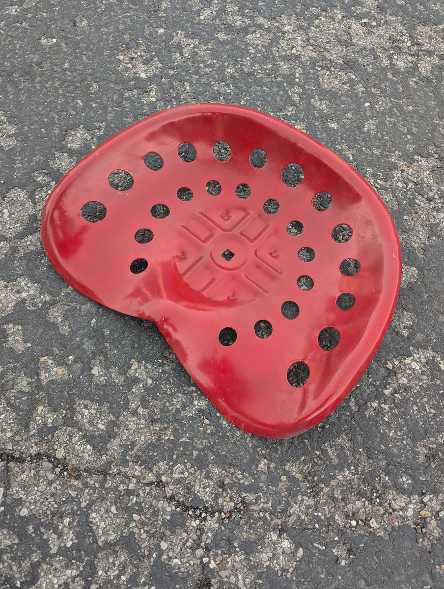 Vintage Tractor Seat Cast Steel Red Farm Seat 15 x 18