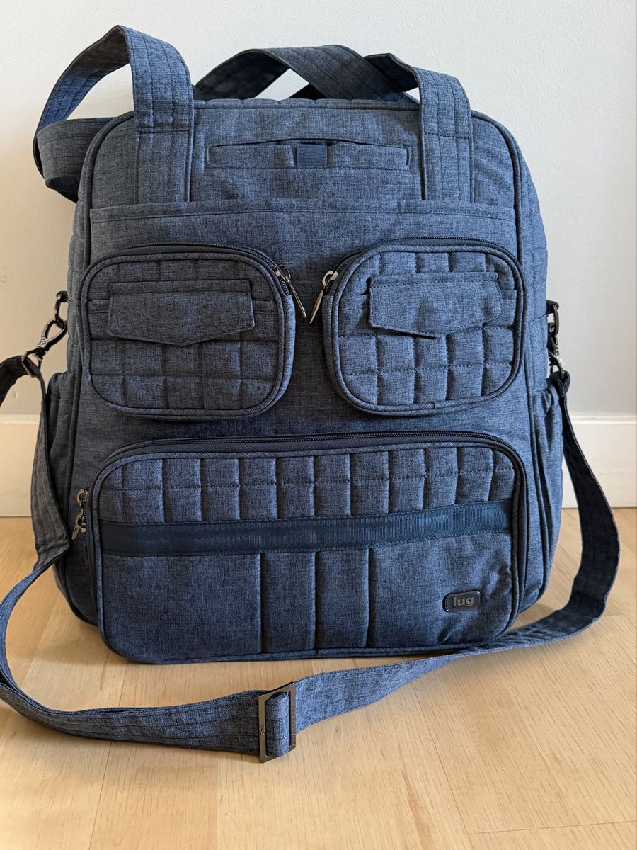 Lug Puddle Jumper Overnight Bag/Backpack - Heather Indigo - Excellent Condition