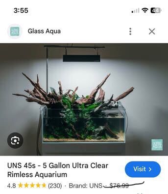 UNS Glass Rimless Tank
