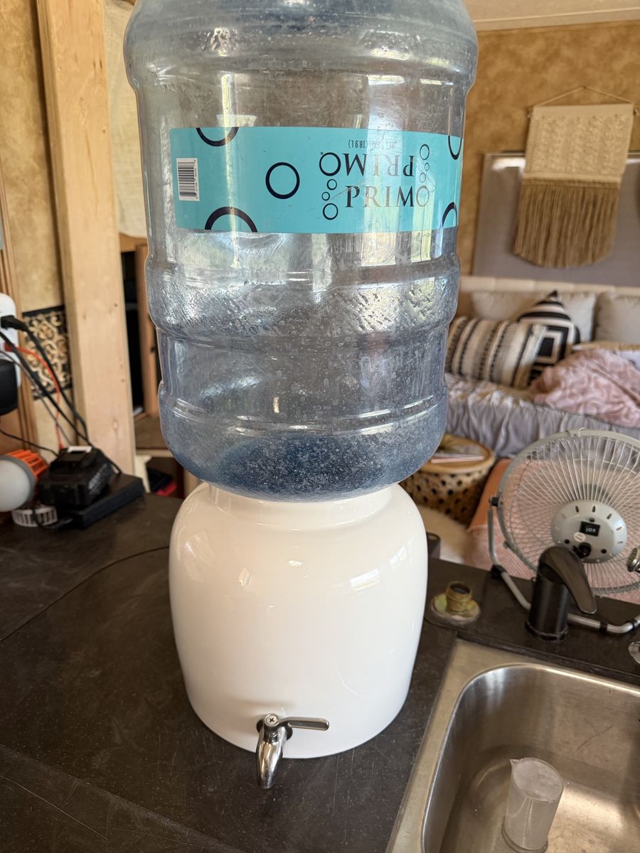 Ceramic Water Dispenser Crock with Lid, Spigot-practically brand new-$30