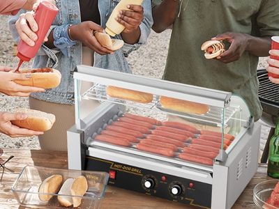 Vevor Multi-Use Hot Dog Roller Grill - Warms 18 Hot Dogs & Buns, ETL Certified, Stainless Steel