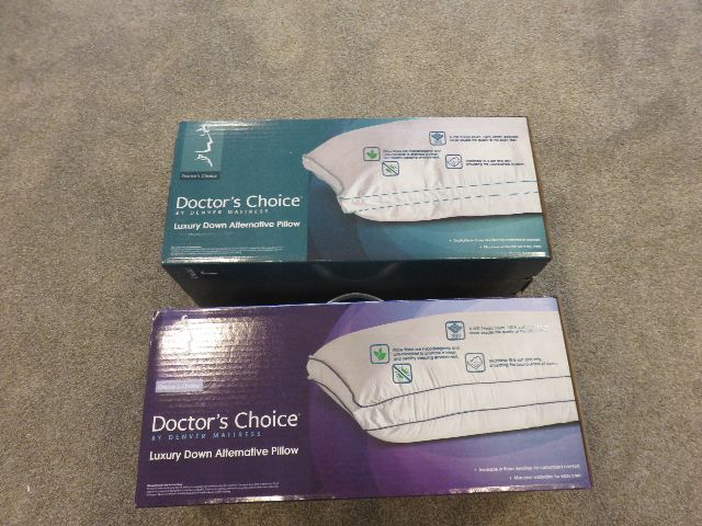 SET OF TWO NEW - STILL IN BOXES - "DOCTORS CHOICE" LUXURY DOWN ALTERNATIVE PILLOWS