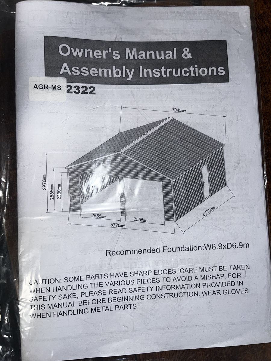 22x23 Metal Garage New In Box