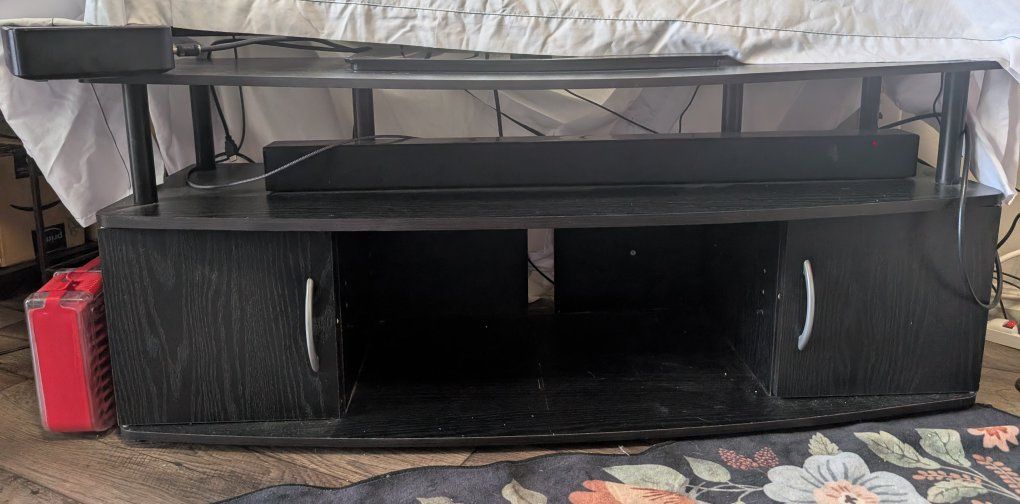 Black TV stand