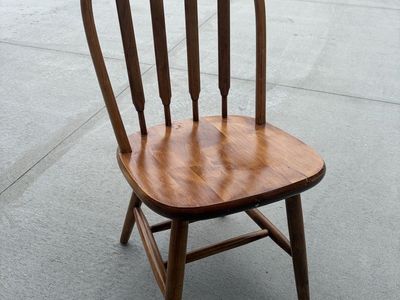 Classic Wood Spindle Back Dining Chair - Rustic Farmhouse Style